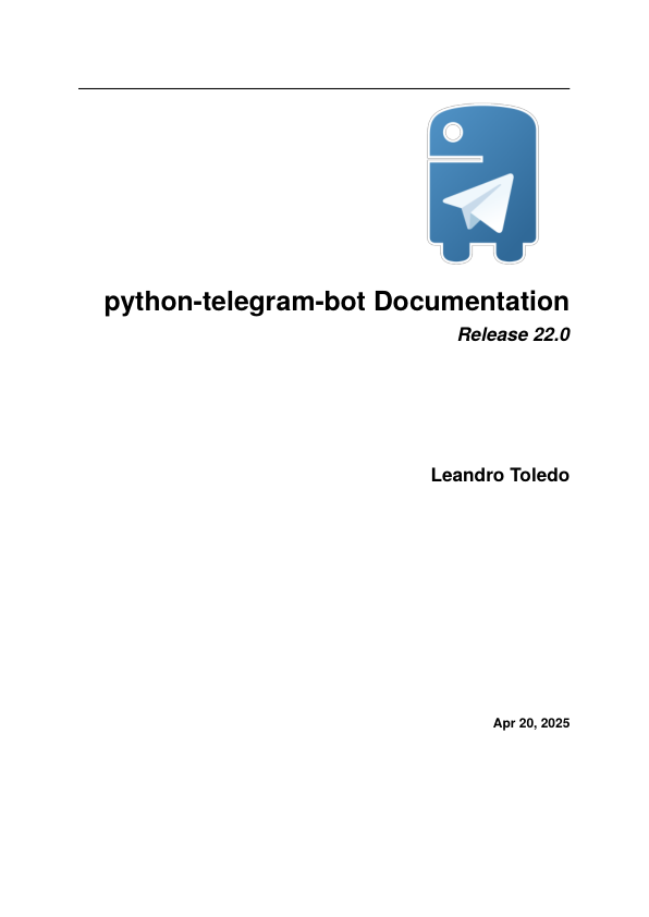 کتاب Python Telegram Bot – Official Documentation (latest)